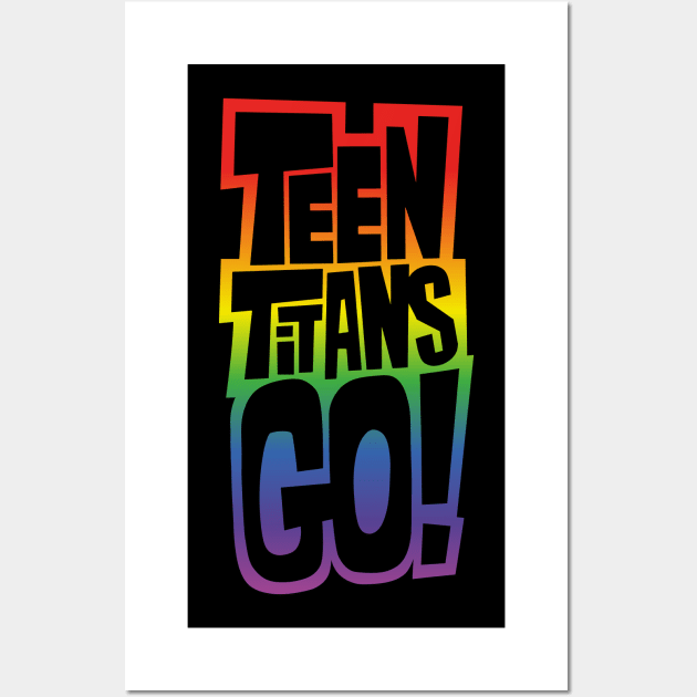 Teen Titans Go! Logo (rainbow effect) Wall Art by GraphicGibbon